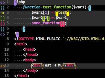 плагин Bracket Highlighter для Sublime Text 2