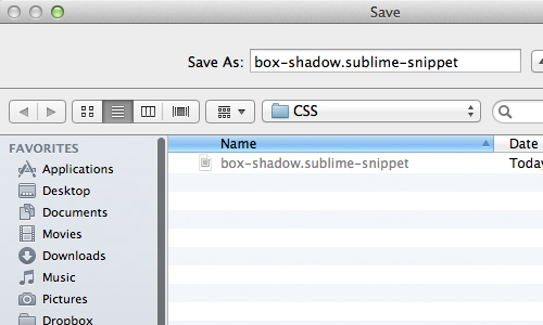 сохранение сниппета в sublime text 3